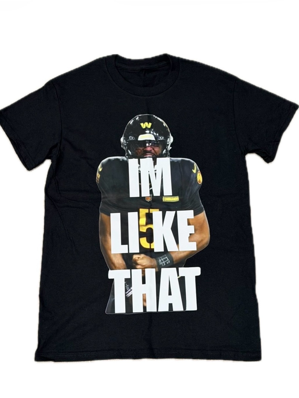 Black Graphic Men’s T‑Shirt - Commanders Jayden Daniels Custom “IM LIKE THAT”